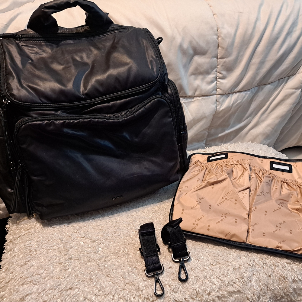 Caraa Baby Diaper Backpack Bag Convertible Black Large Travel